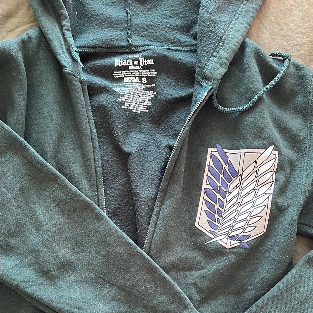 Ripple Junction Green Hoodie with Survey Corps logo